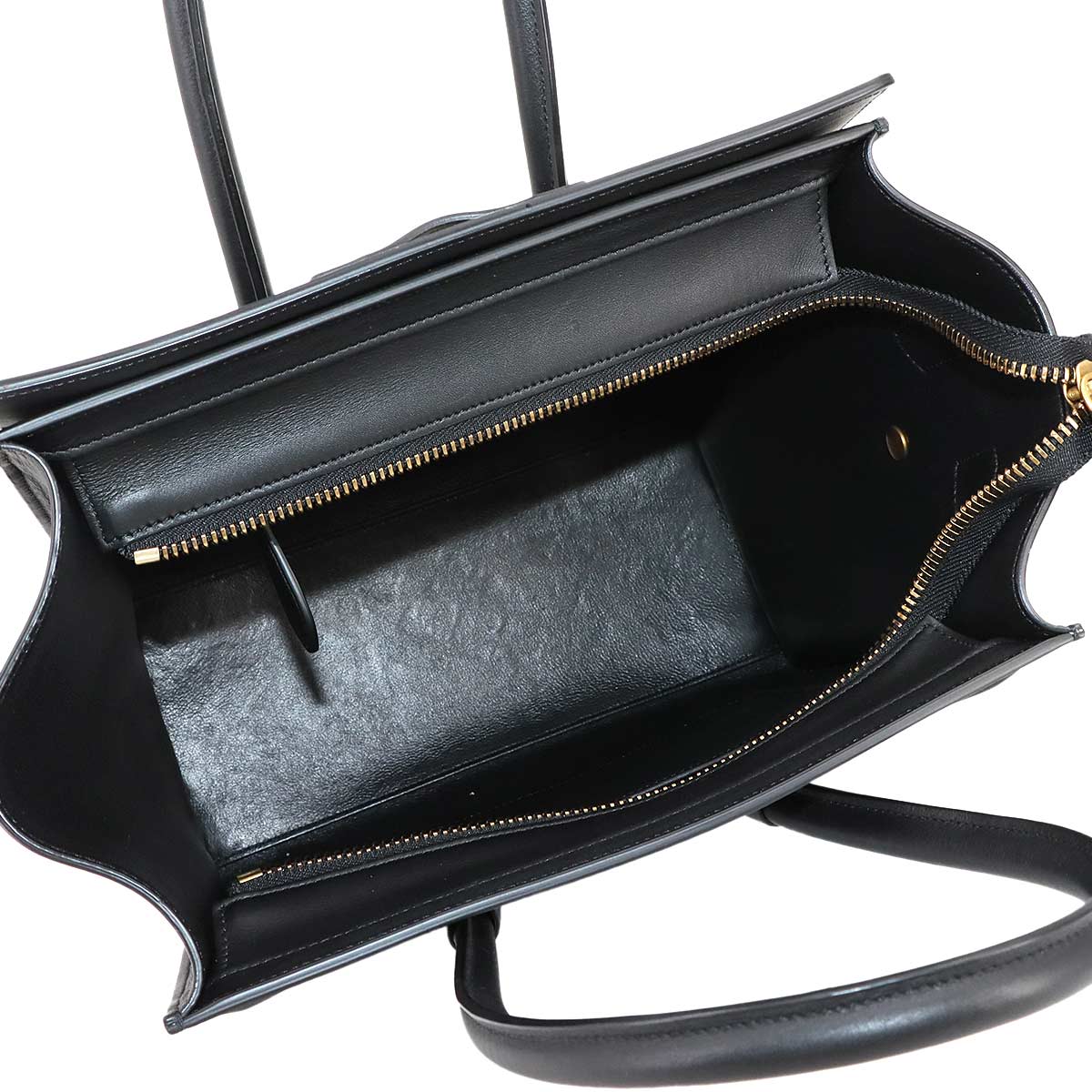 Luggage Micro Shopper Hand Bag Leather Black 189793