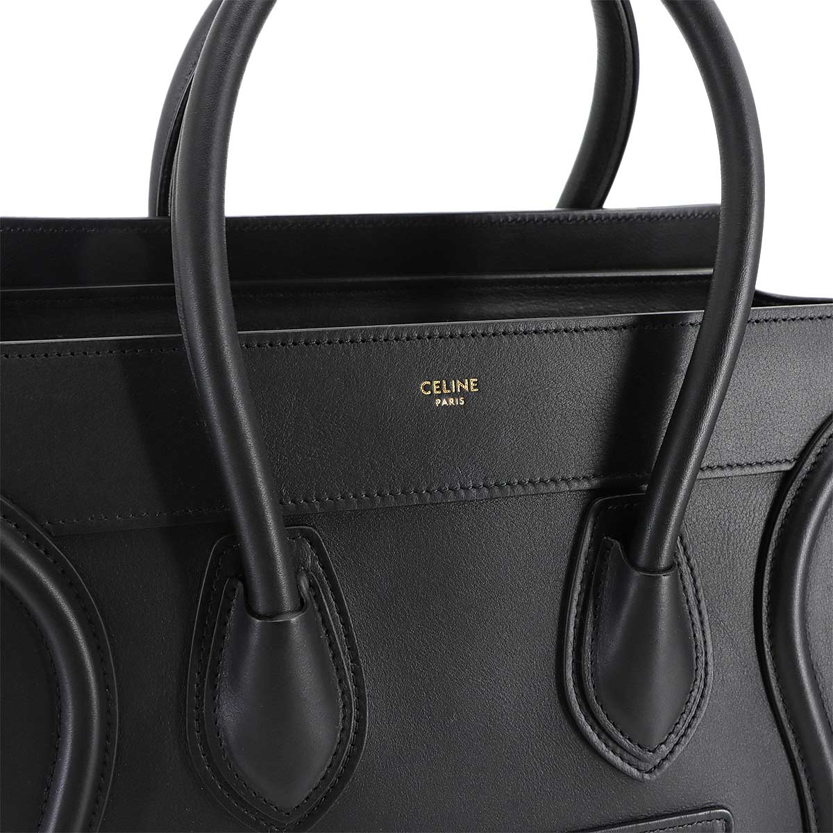 Luggage Micro Shopper Hand Bag Leather Black 189793