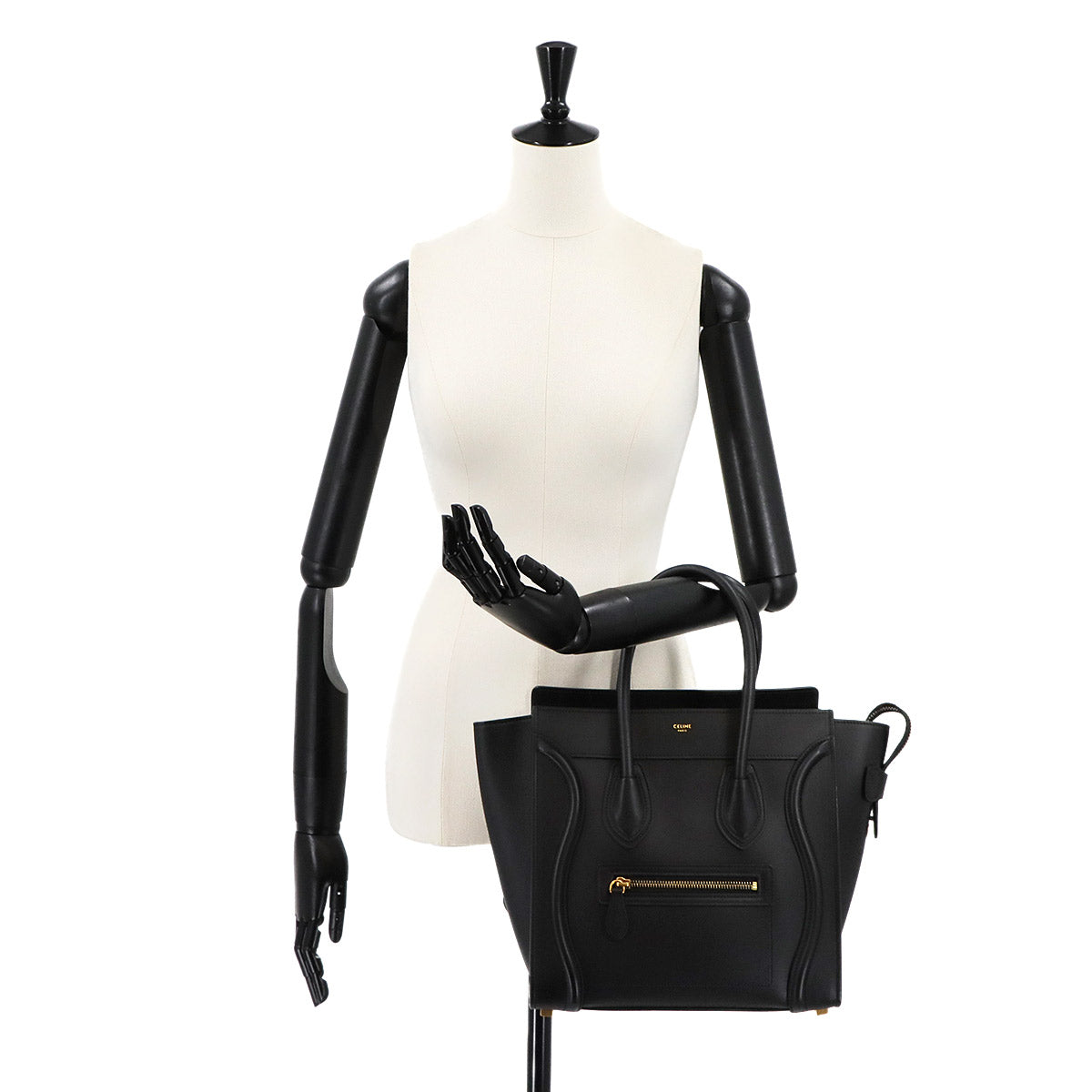 Luggage Micro Shopper Hand Bag Leather Black 189793