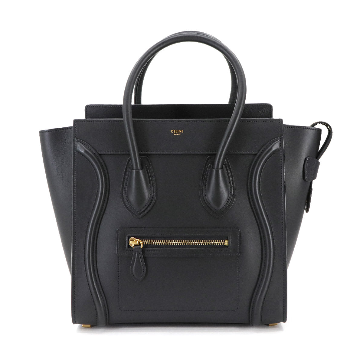 Luggage Micro Shopper Hand Bag Leather Black 189793