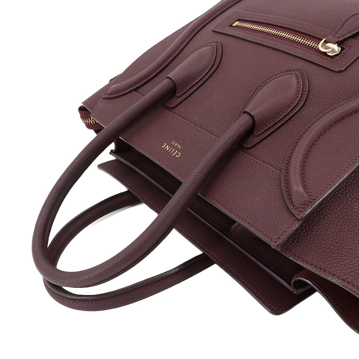 Luggage Micro Shopper Hand Bag Leather Bordeaux 167793 Purse