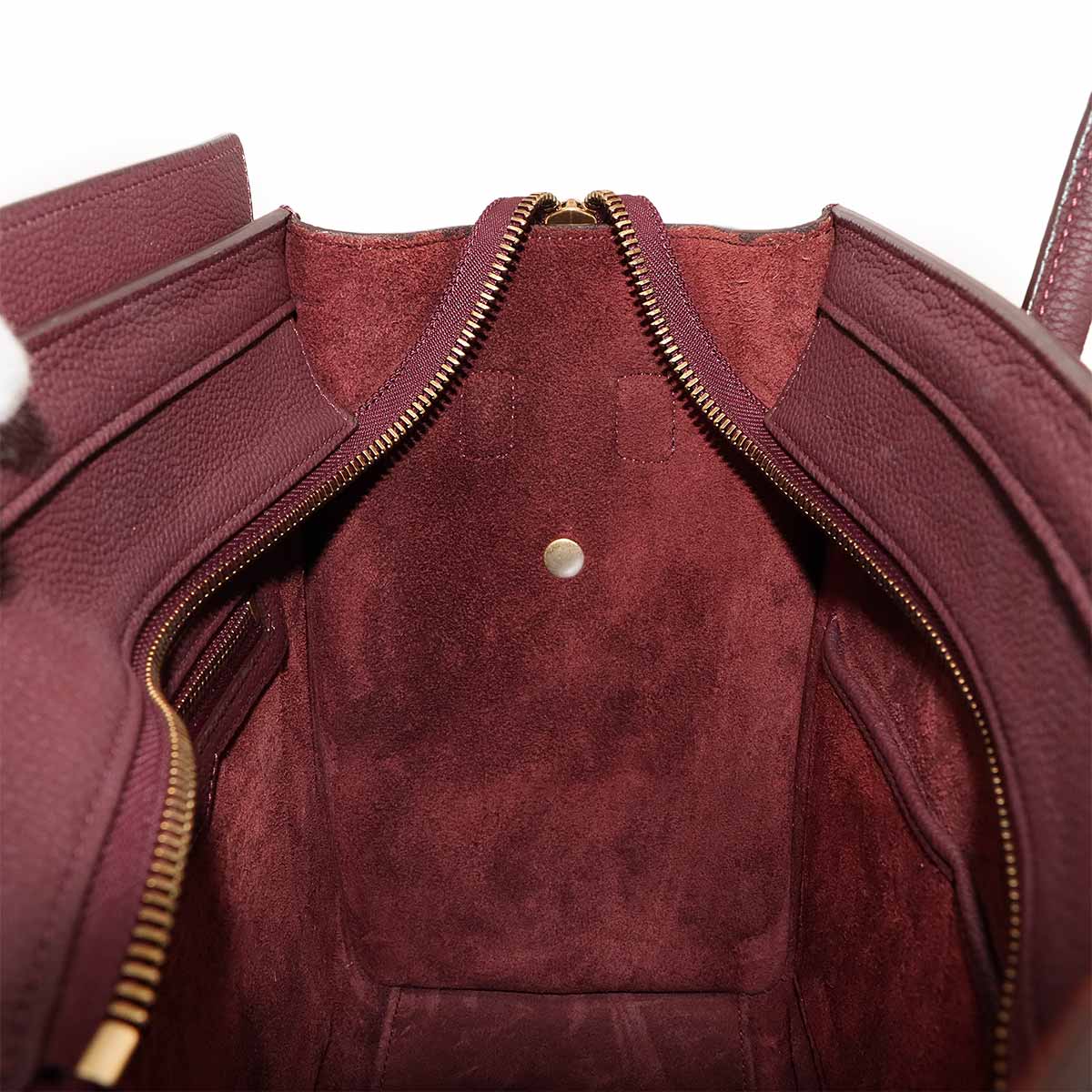 Luggage Micro Shopper Hand Bag Leather Bordeaux 167793 Purse