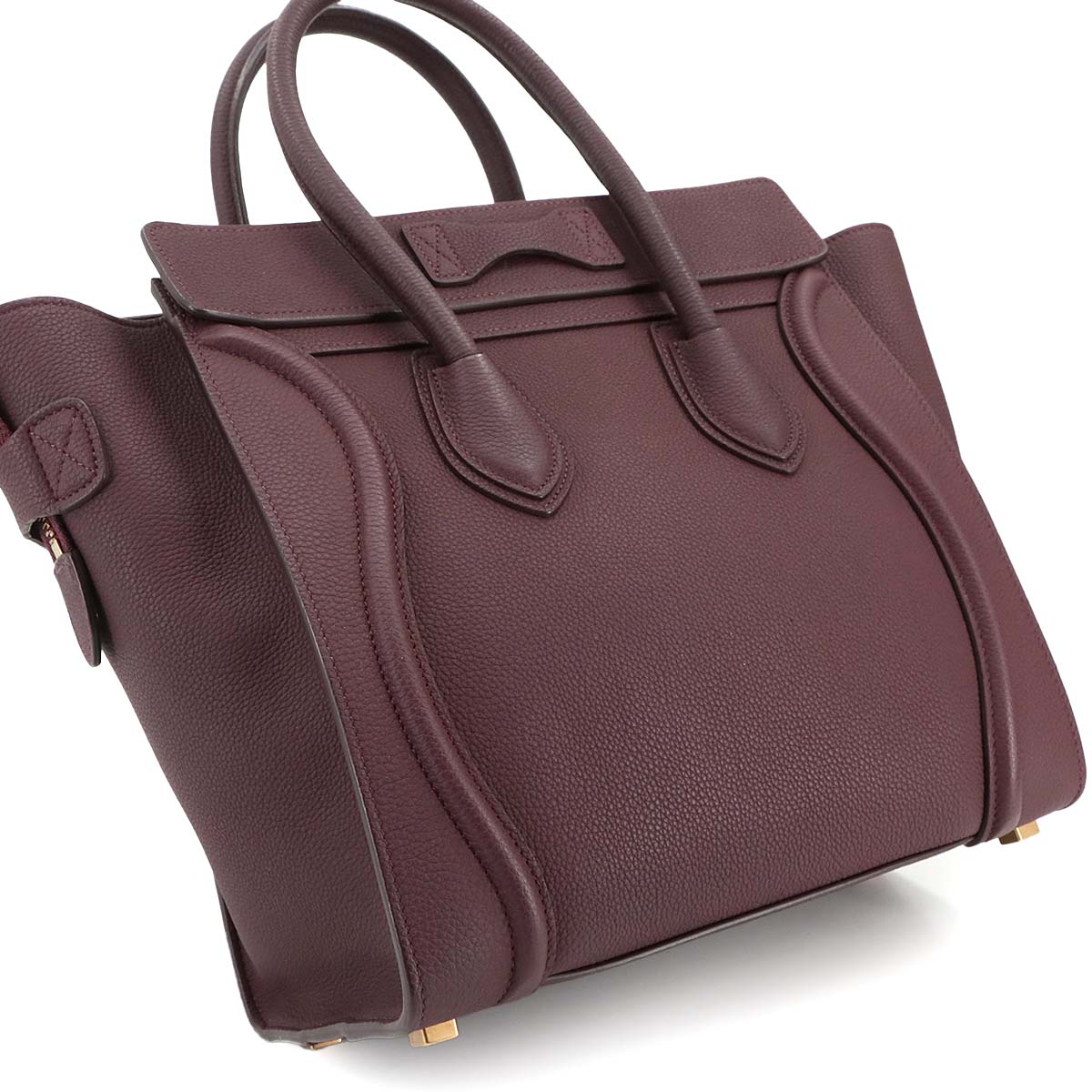 Luggage Micro Shopper Hand Bag Leather Bordeaux 167793 Purse