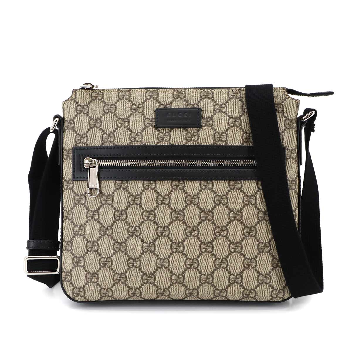 GG Supreme Messenger Shoulder Bag PVC Leather Black 779865