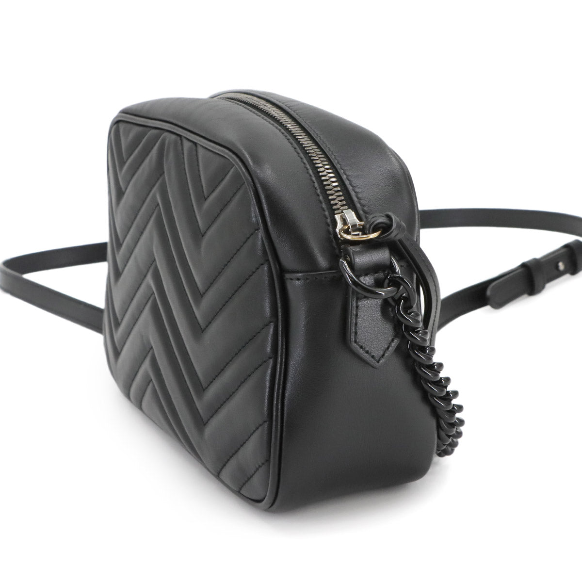 GG Marmont Chain Shoulder Bag Leather Black 447632 Purse