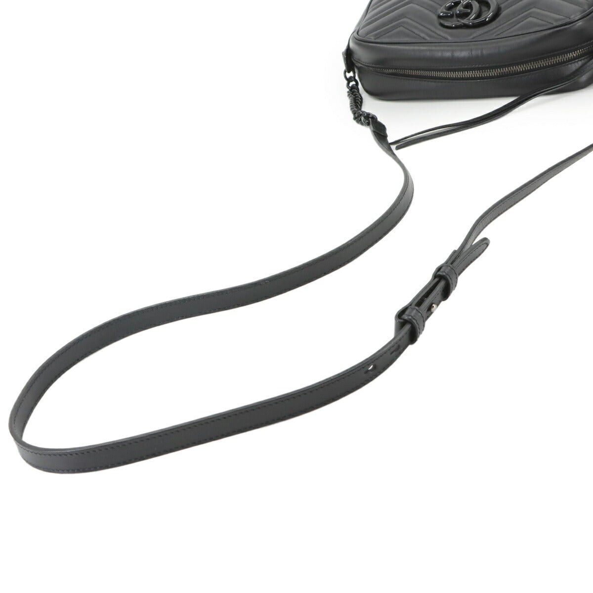 GG Marmont Chain Shoulder Bag Leather Black 447632 Purse