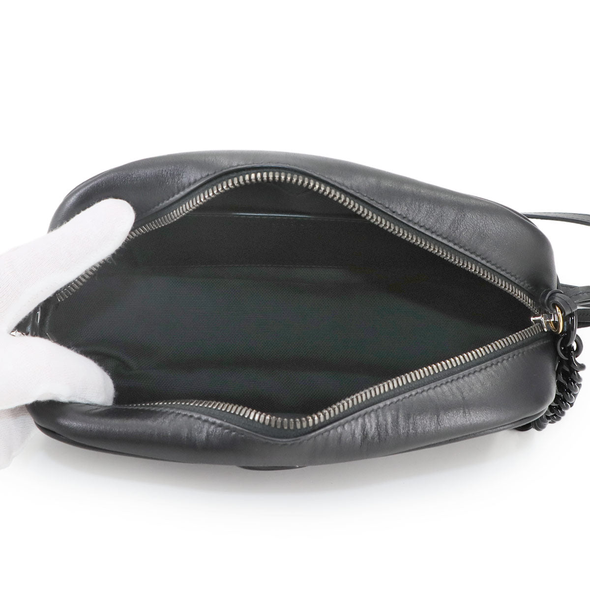 GG Marmont Chain Shoulder Bag Leather Black 447632 Purse