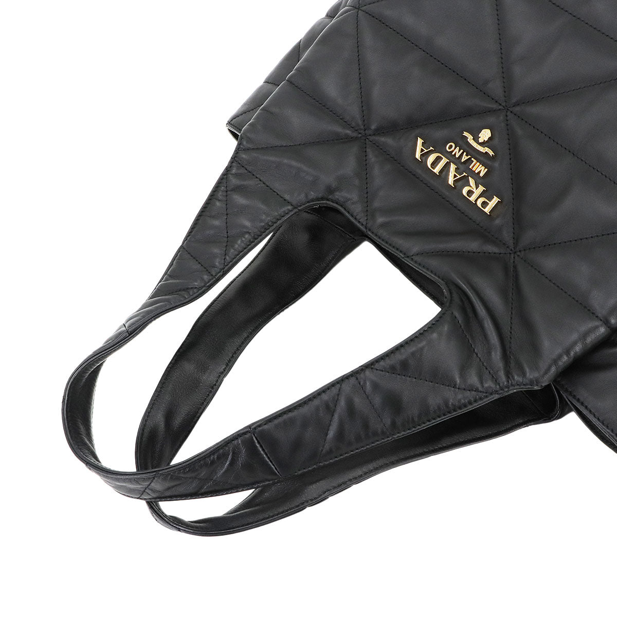 Tote Bag Nappa Leather Black 1BG450 Logo Purse