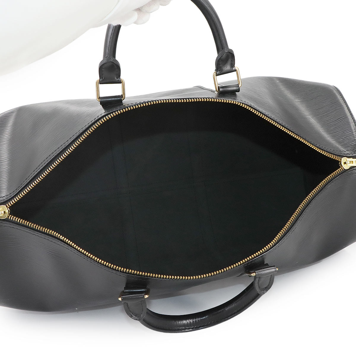 Epi Keepall 45 Boston Bag Leather Noir M59152 Purse