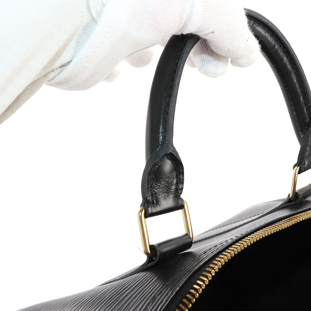 Epi Keepall 45 Boston Bag Leather Noir M59152 Purse