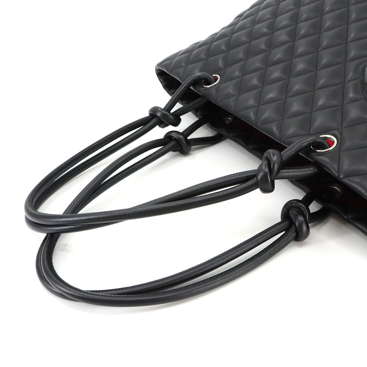 Cambon Line Large Tote Bag Leather Enamel Black A25169 Purse