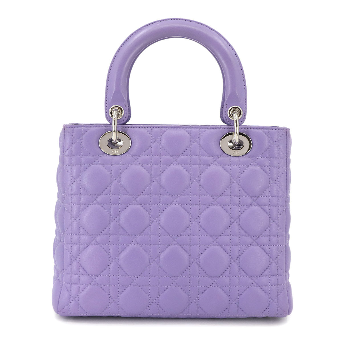 Lady Dior Medium Hand Shoulder Bag Leather Purple Purse