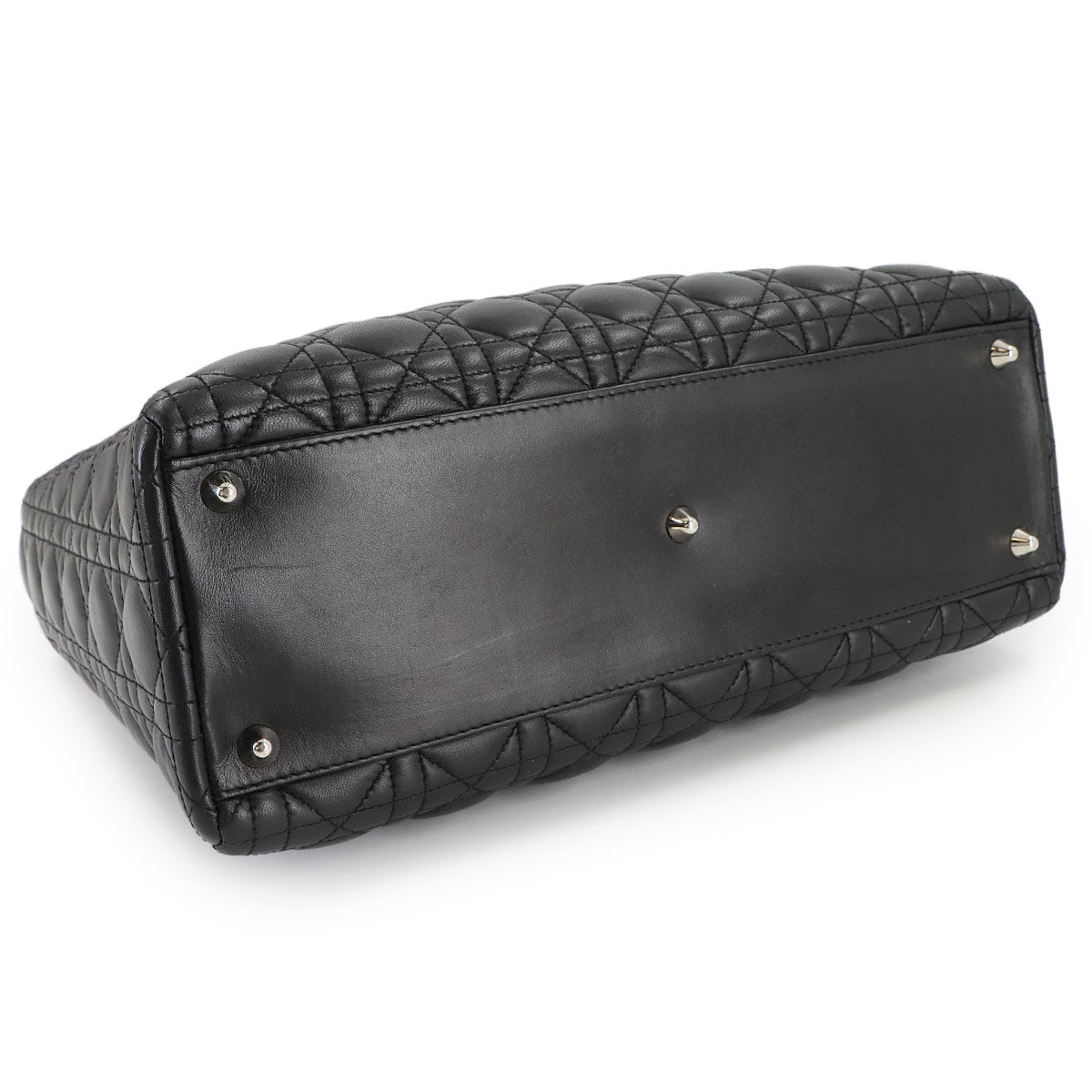 Lady Dior Large 2way Hand Shoulder Bag Leather Black