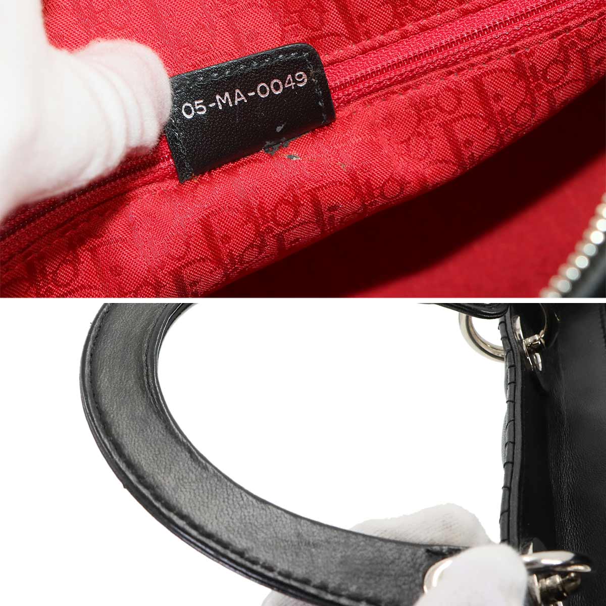 Lady Dior Large 2way Hand Shoulder Bag Leather Black