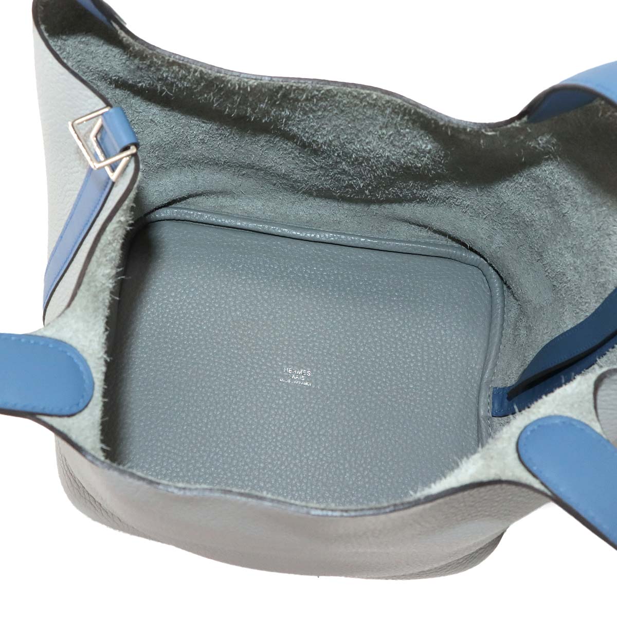 Picotin Lock Touch MM Hand Bag Taurillon Clemence Gris Mouette