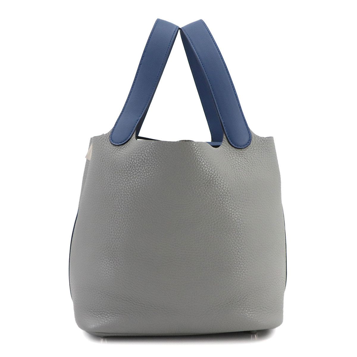 Picotin Lock Touch MM Hand Bag Taurillon Clemence Gris Mouette