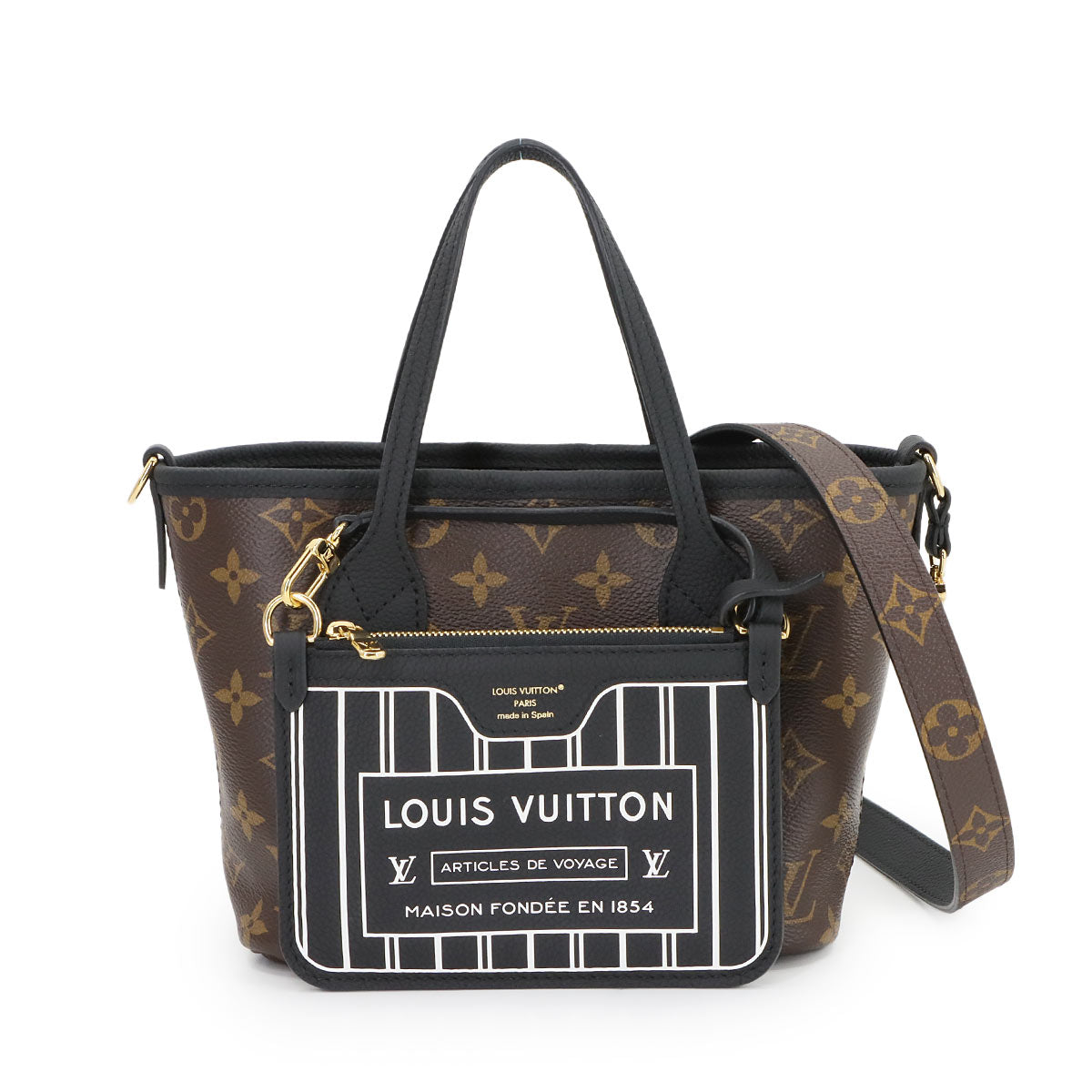 Neverfull Inside Out BB Hand Shoulder Bag Noir M12099