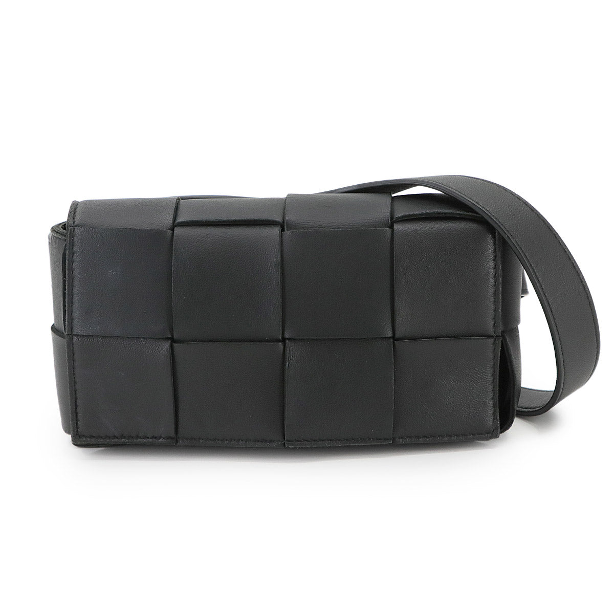 Intrecciato Cassette Belt Bag Leather Black 668572