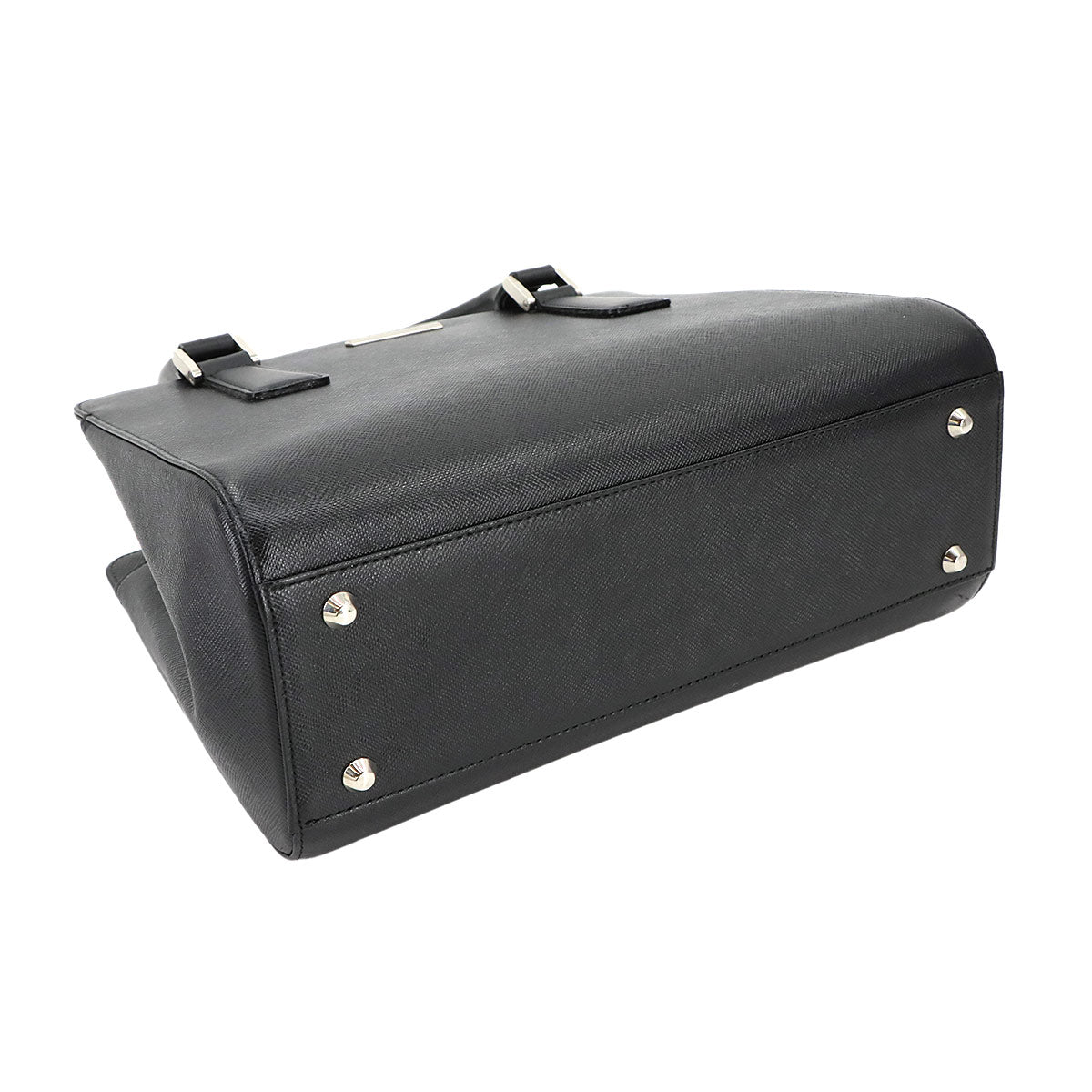 Hand Bag Leather Black Plaid Purse