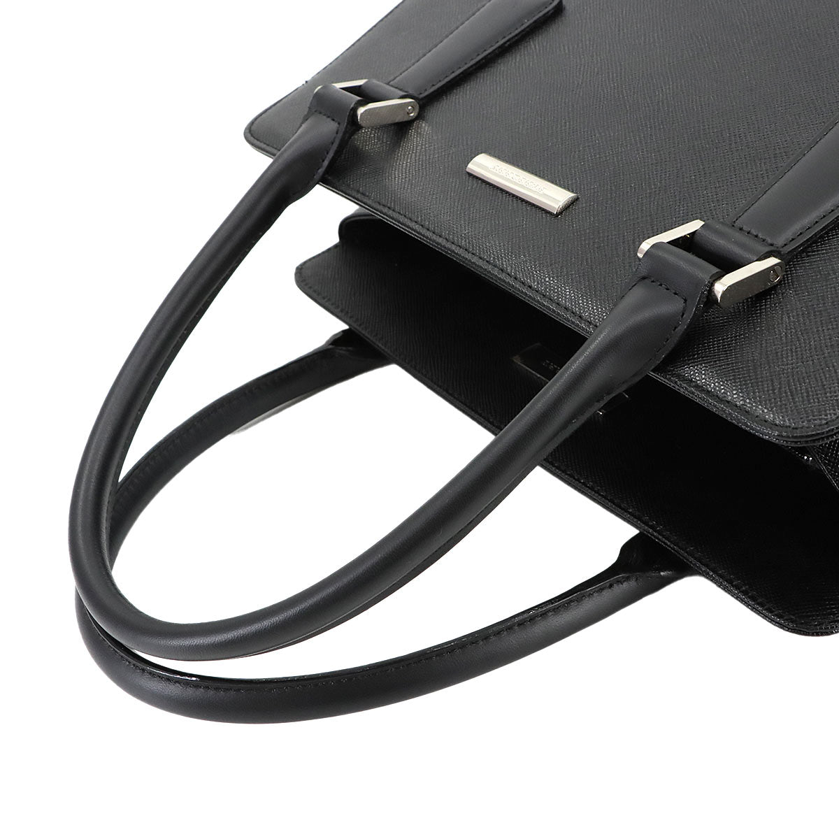 Hand Bag Leather Black Plaid Purse