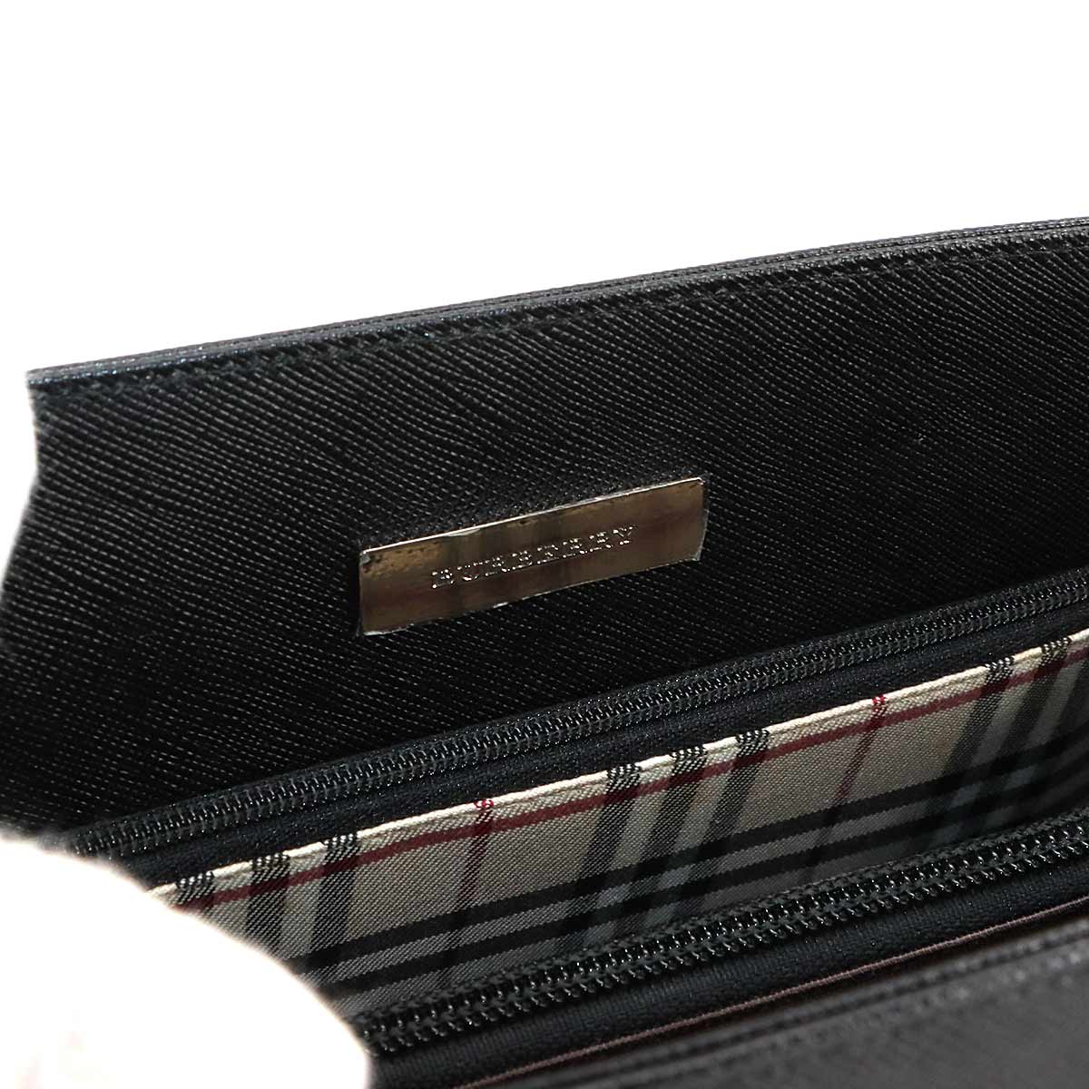 Hand Bag Leather Black Plaid Purse