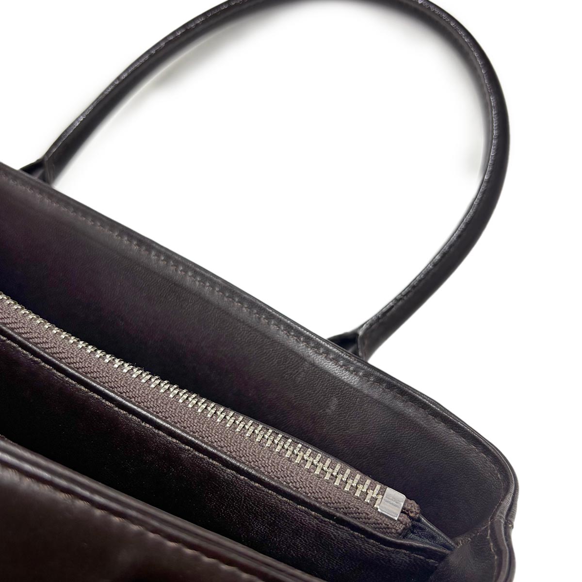 Plaid Hand Bag Canvas Leather Beige Brown Purse