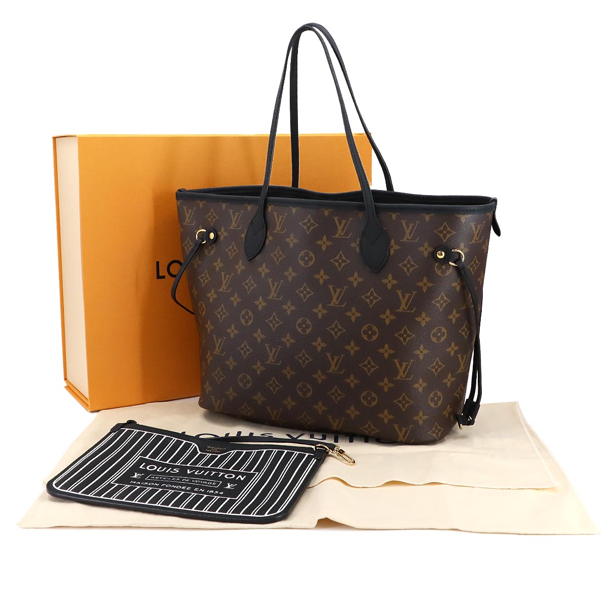 Neverfull Inside Out MM Tote Bag Leather Noir M11946