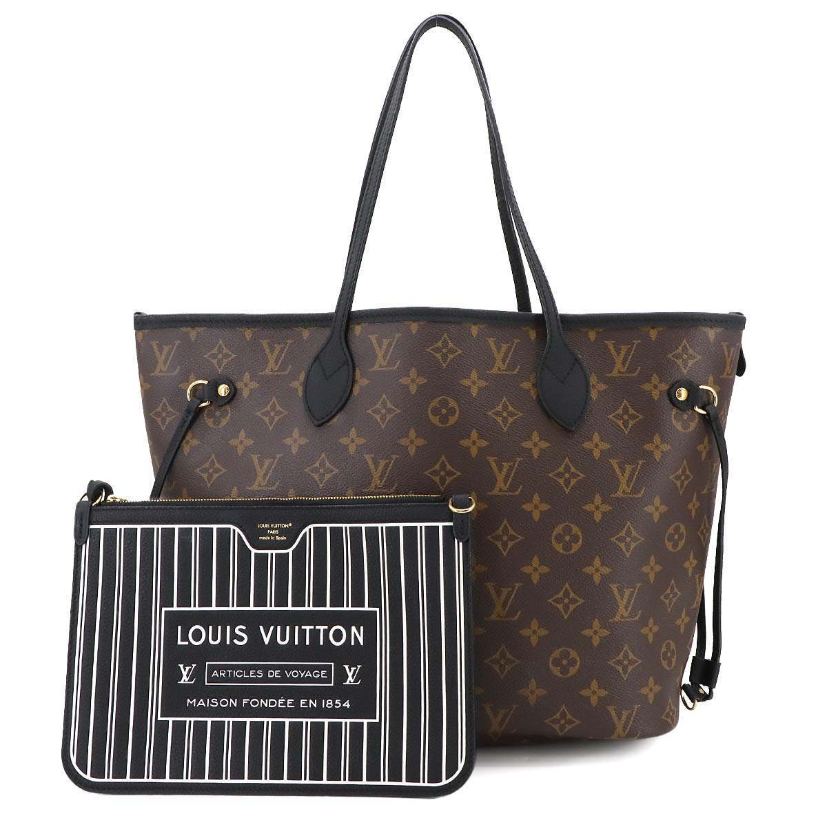 Neverfull Inside Out MM Tote Bag Leather Noir M11946