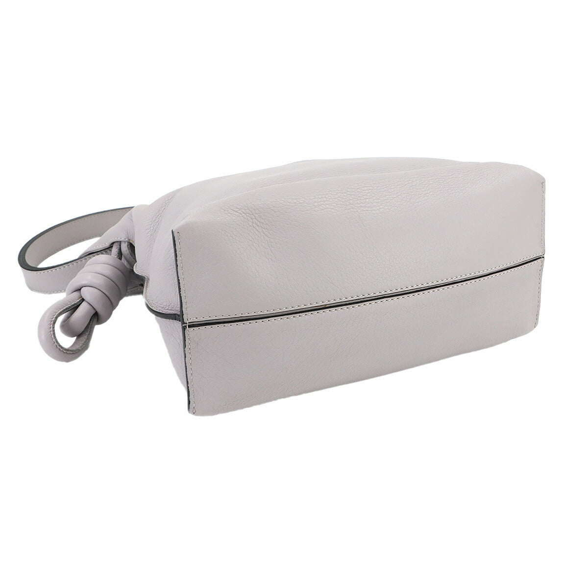 Flamenco Clutch Medium Shoulder Bag Leather Gray Purse