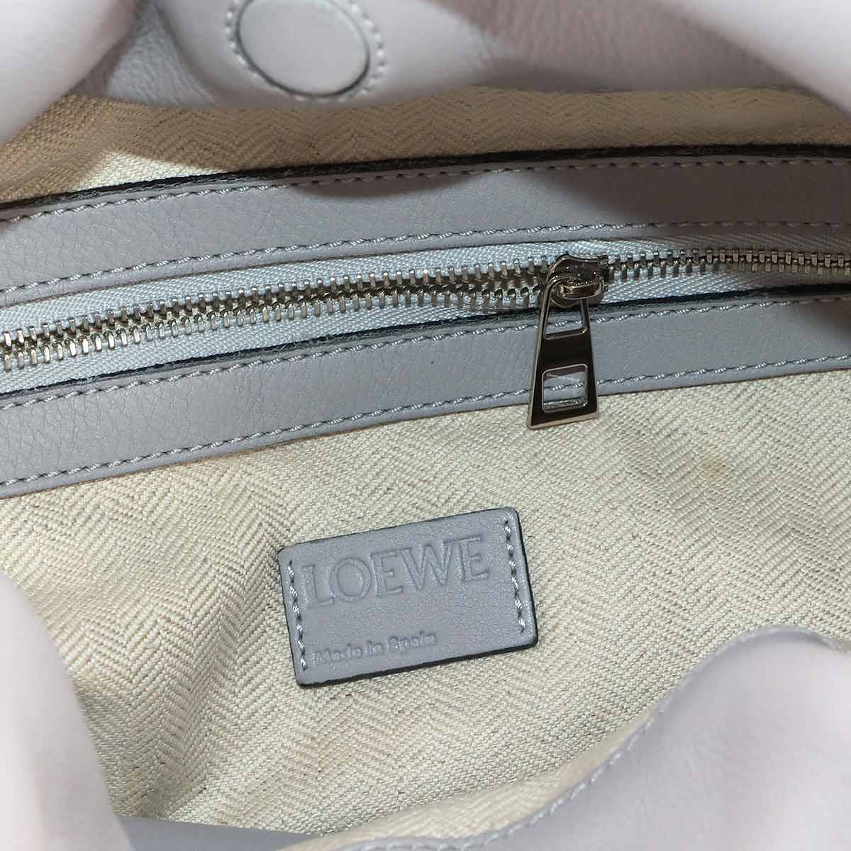 Flamenco Clutch Medium Shoulder Bag Leather Gray Purse