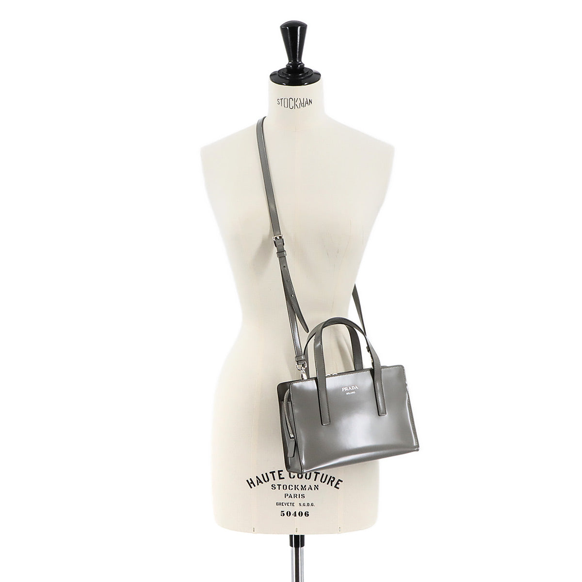 Re-Edition 1995 2way Hand Shoulder Bag Leather Gray 1BA357