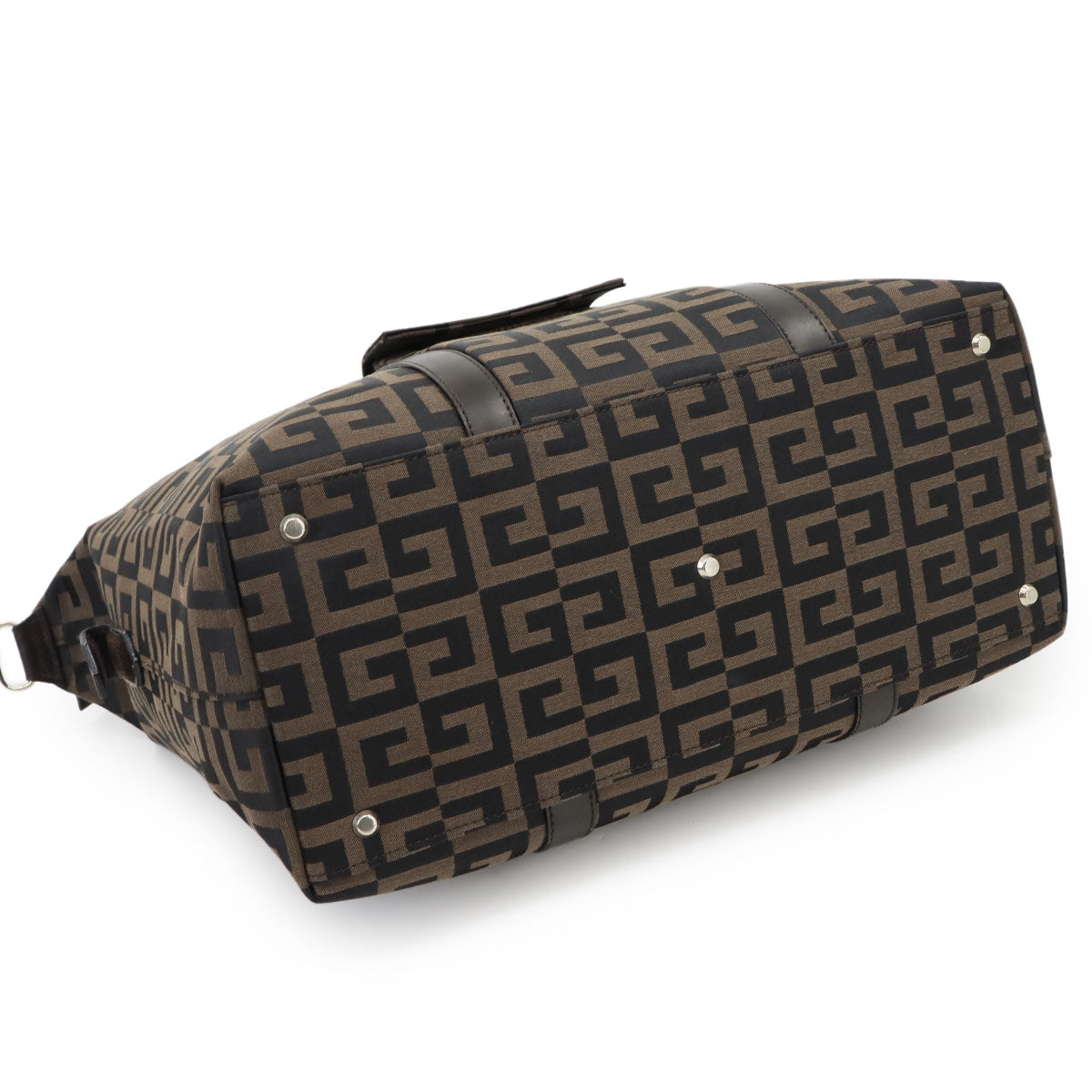 2way Boston Shoulder Bag Nylon canvas Leather Brown Black