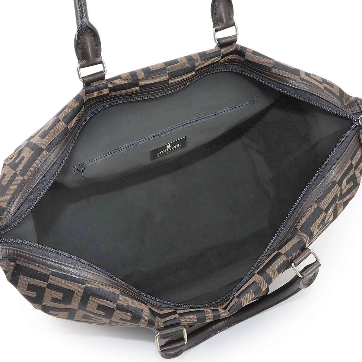 2way Boston Shoulder Bag Nylon canvas Leather Brown Black