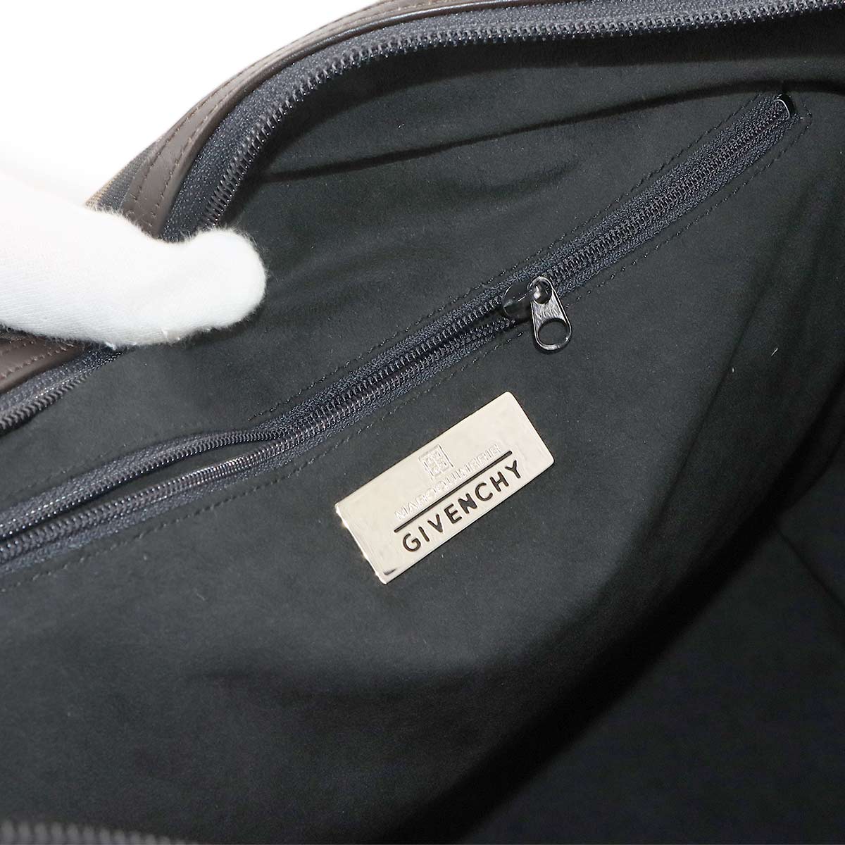 2way Boston Shoulder Bag Nylon canvas Leather Brown Black