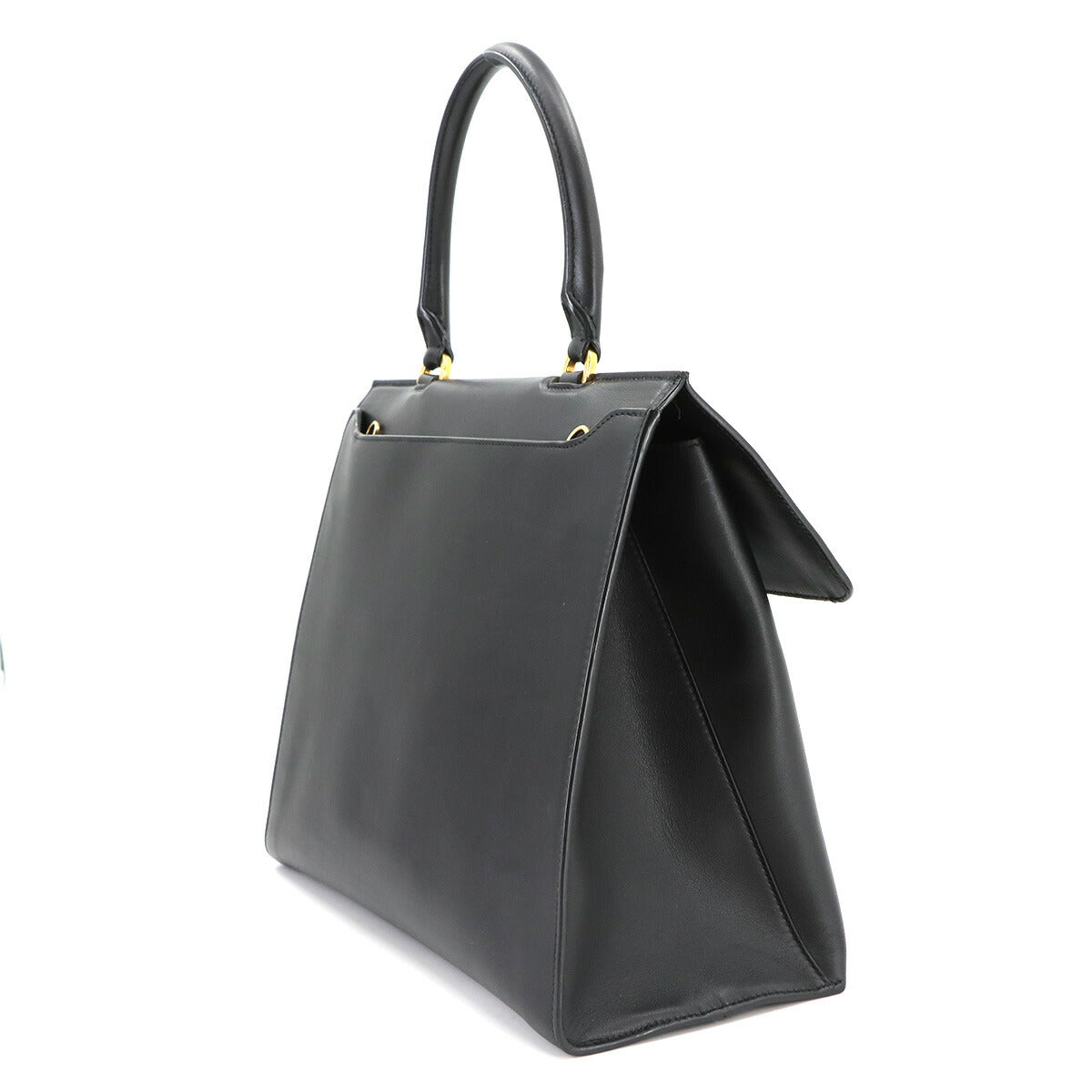 Gancini Hand Shoulder Bag Leather Black Purse