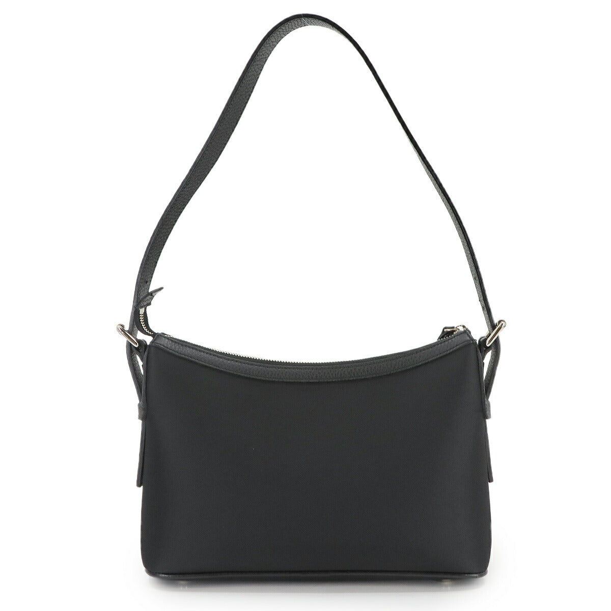 Plaid Shoulder Bag Canvas Leather Beige Black Purse