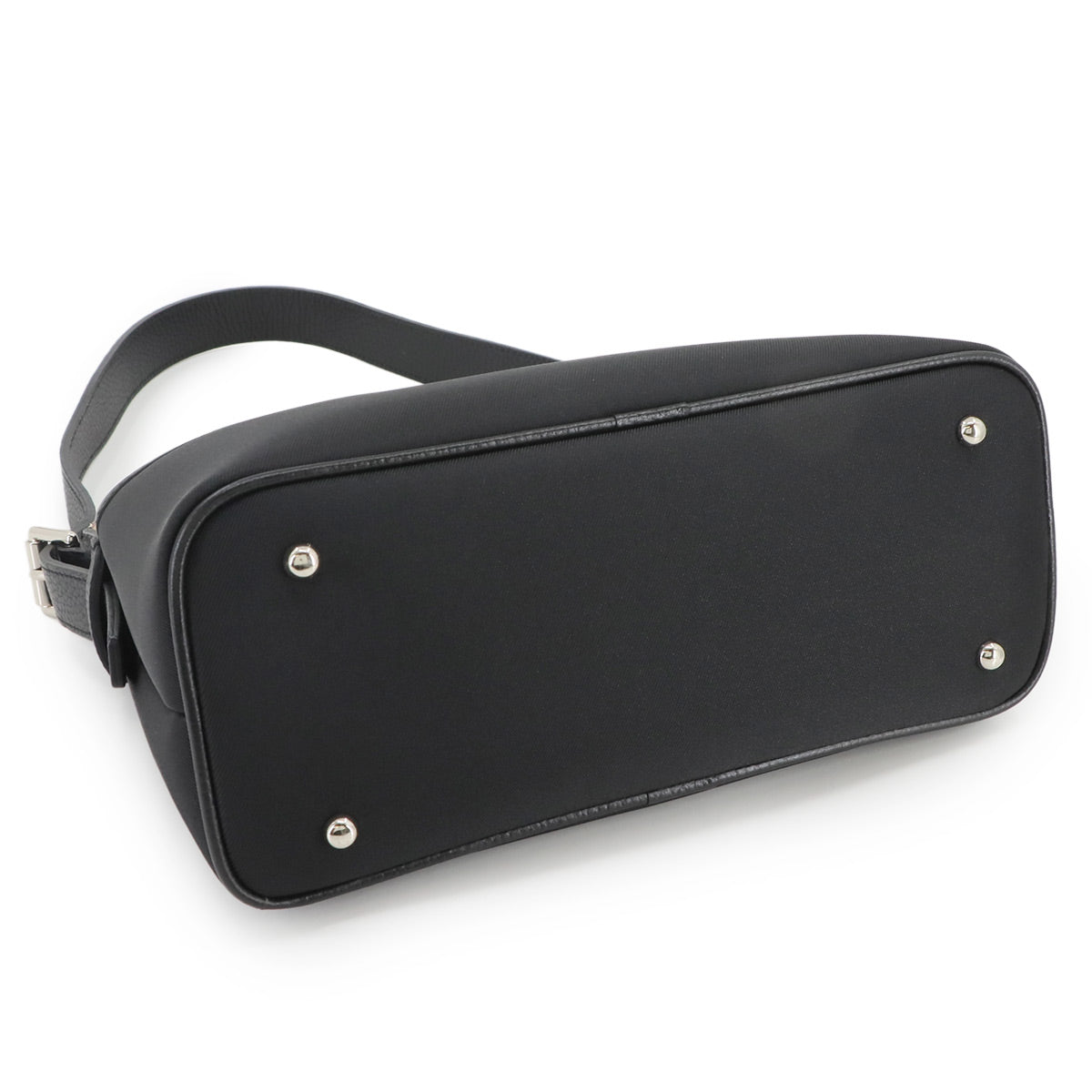 Plaid Shoulder Bag Canvas Leather Beige Black Purse