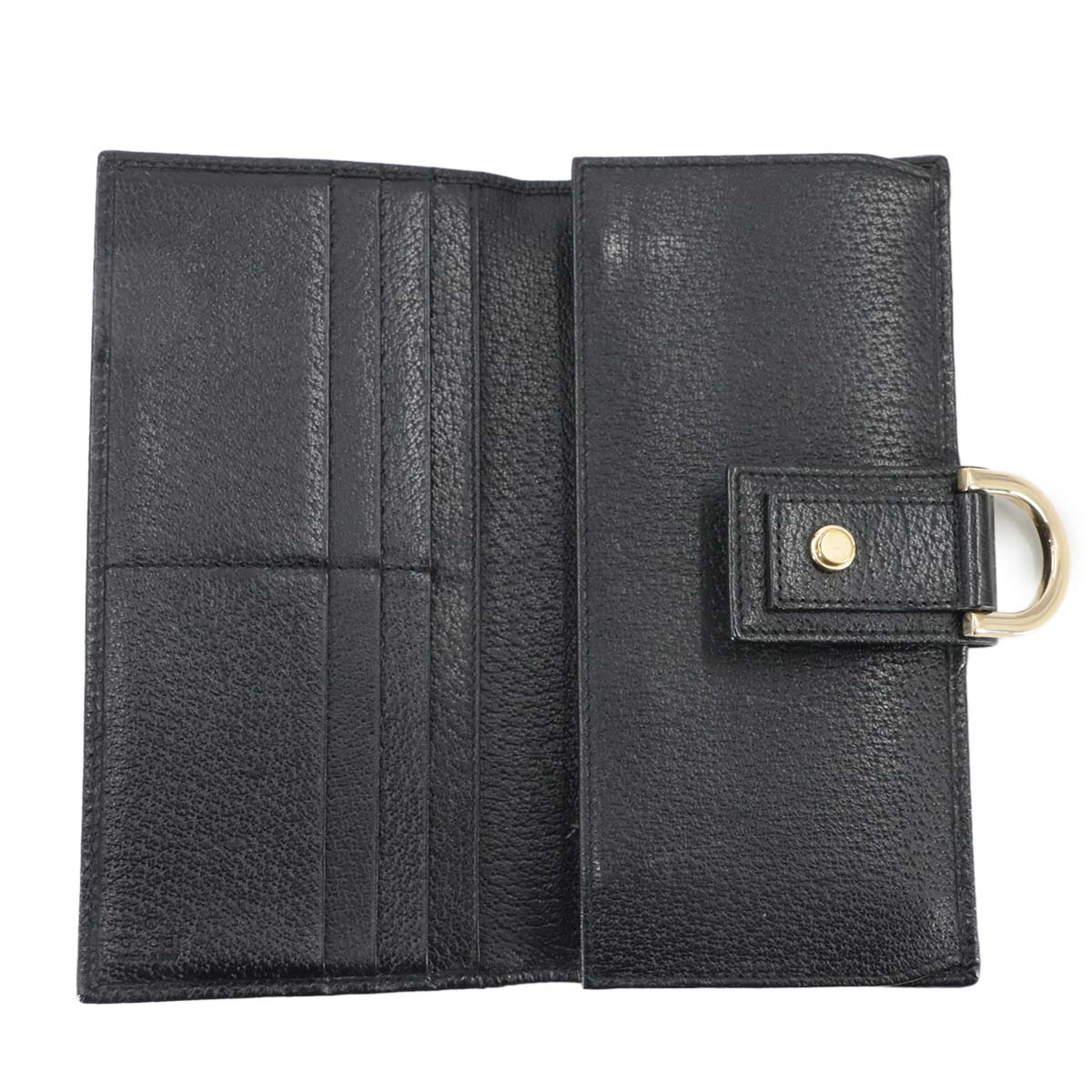 Abbey GG Canvas Long Wallet Leather Black 141412 Purse