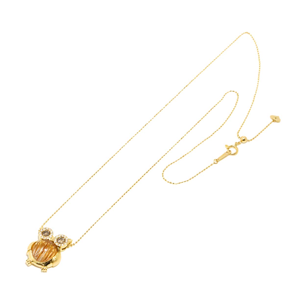 Rutile Quartz 4.80ct Diamond 0.30ct/0.10ct Necklace 18K K18 YG 750