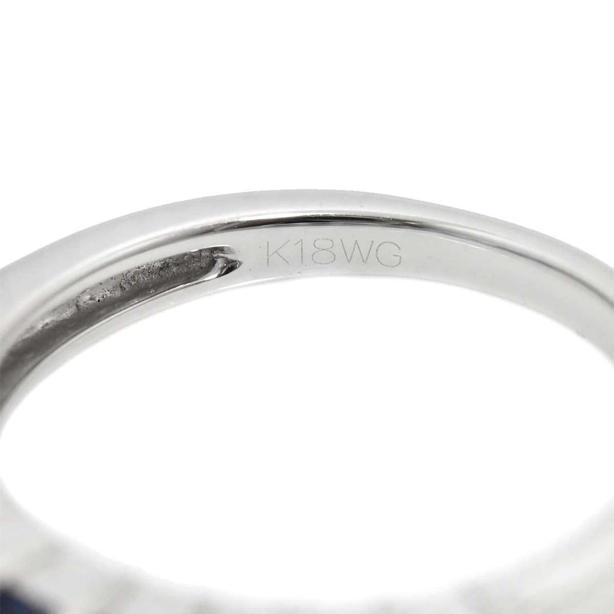 Sapphire 1.10ct Ring 18K K18 WG White Gold size6(US)