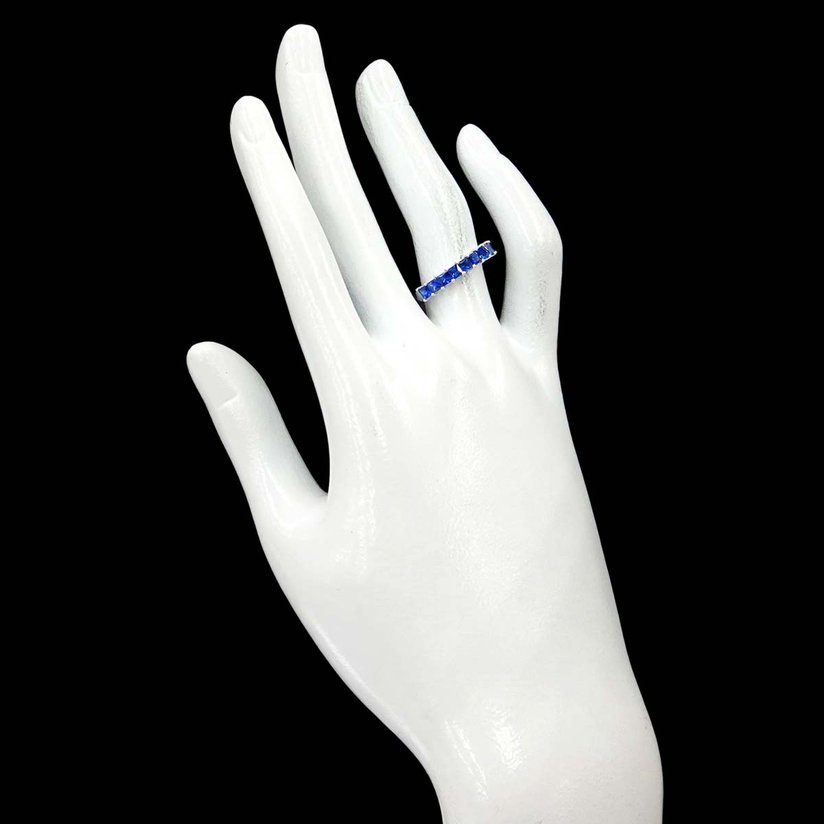 Sapphire 1.10ct Ring 18K K18 WG White Gold size6(US)