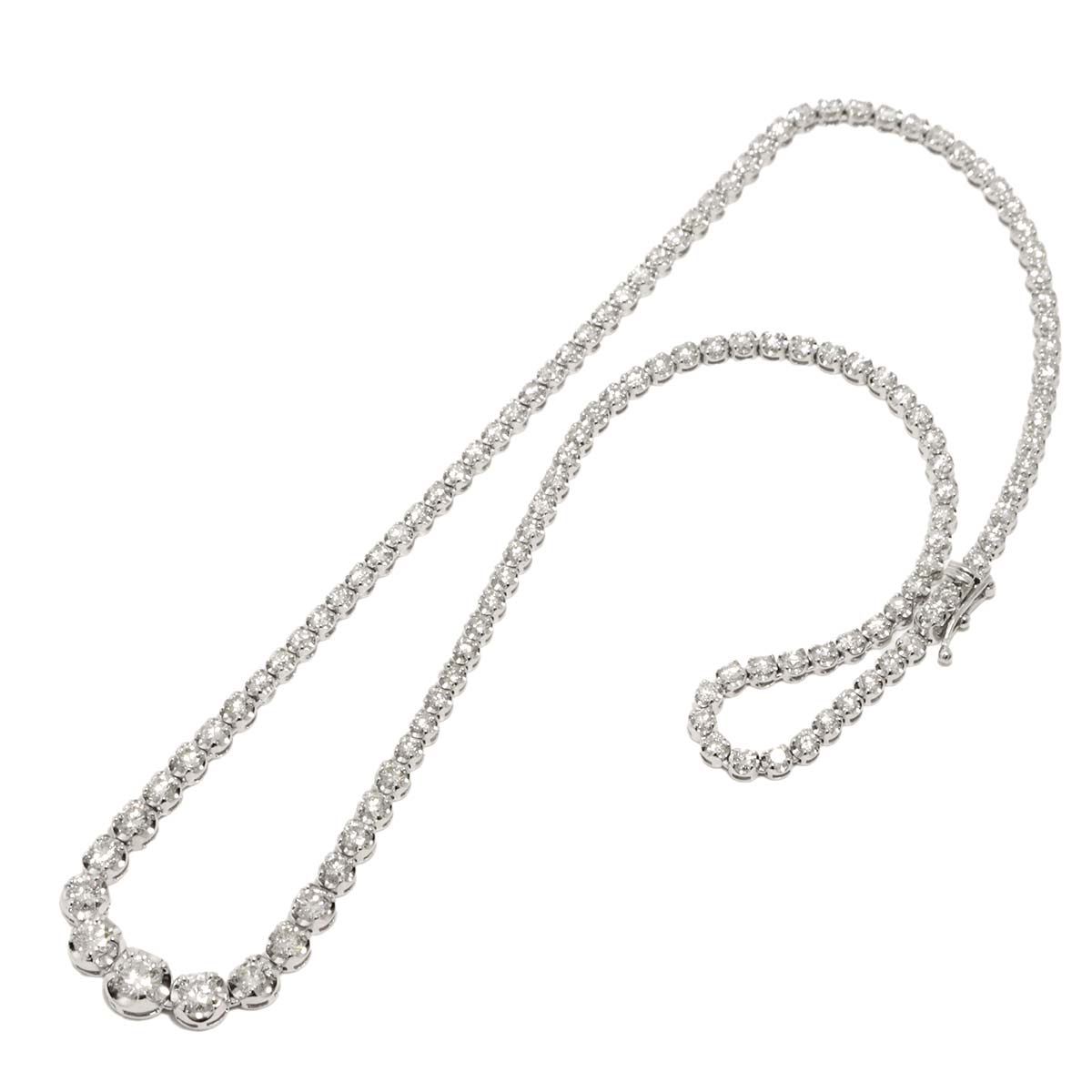 Diamond 7.36ct Necklace 18K WG White Gold 750