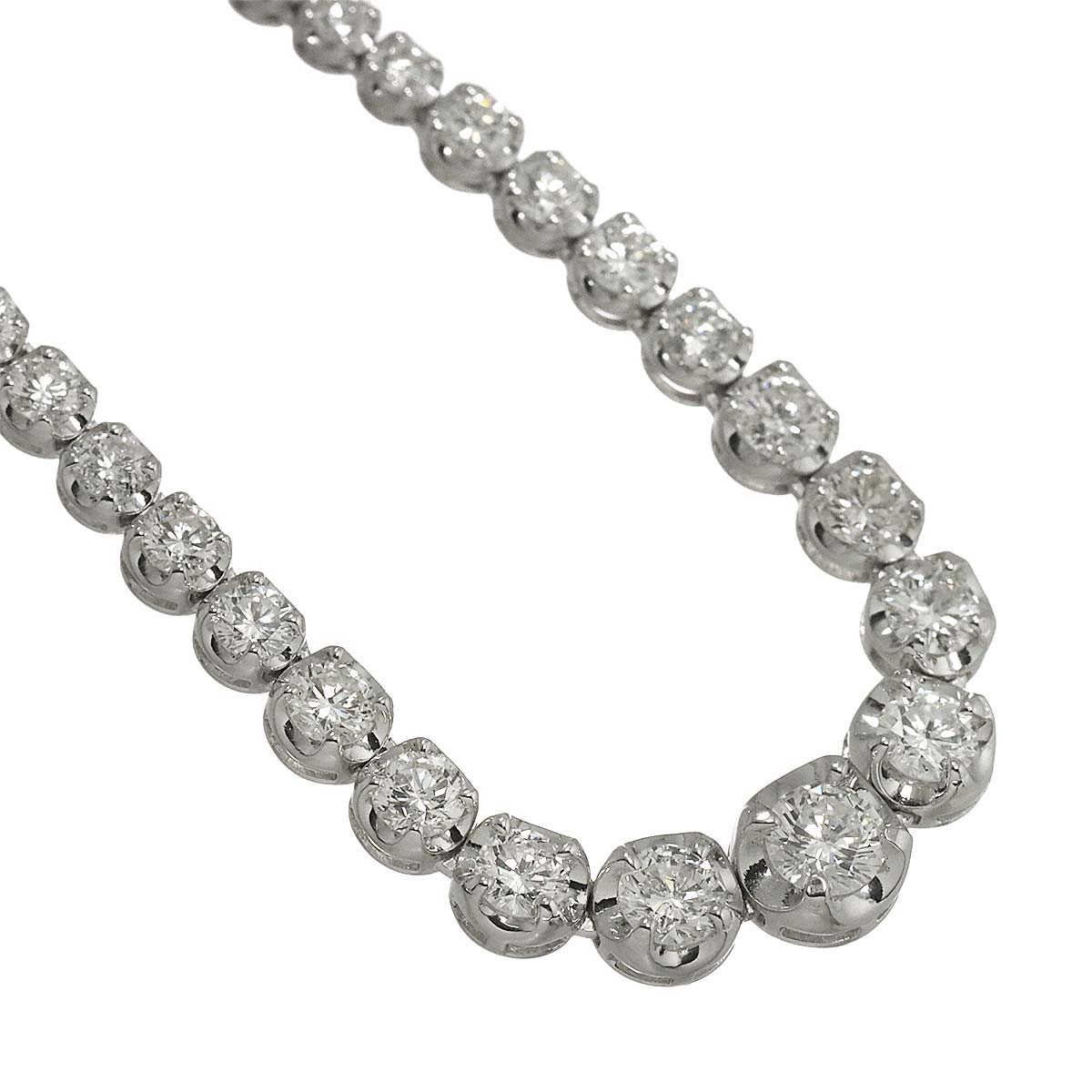 Diamond 7.36ct Necklace 18K WG White Gold 750