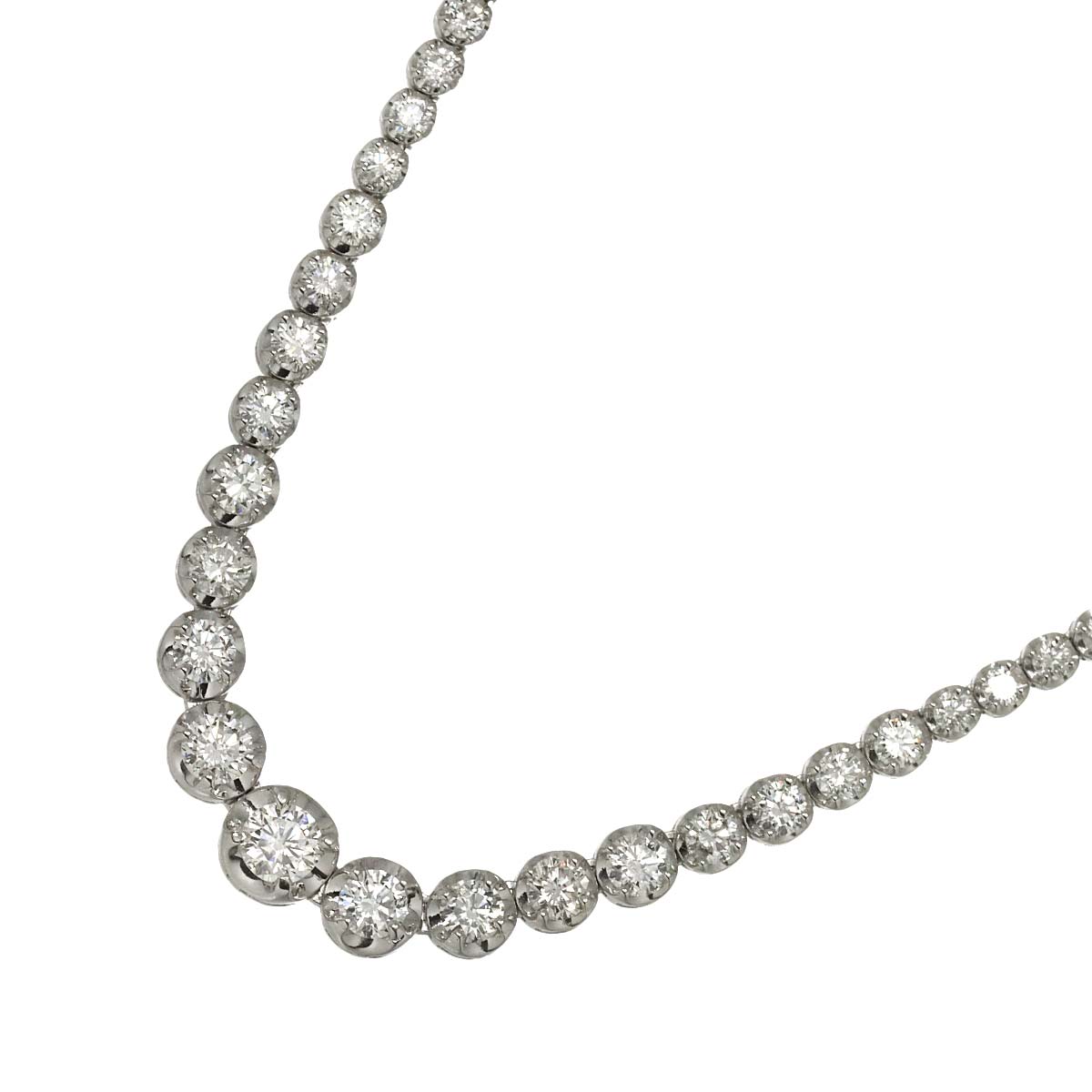 Diamond 7.36ct Necklace 18K WG White Gold 750