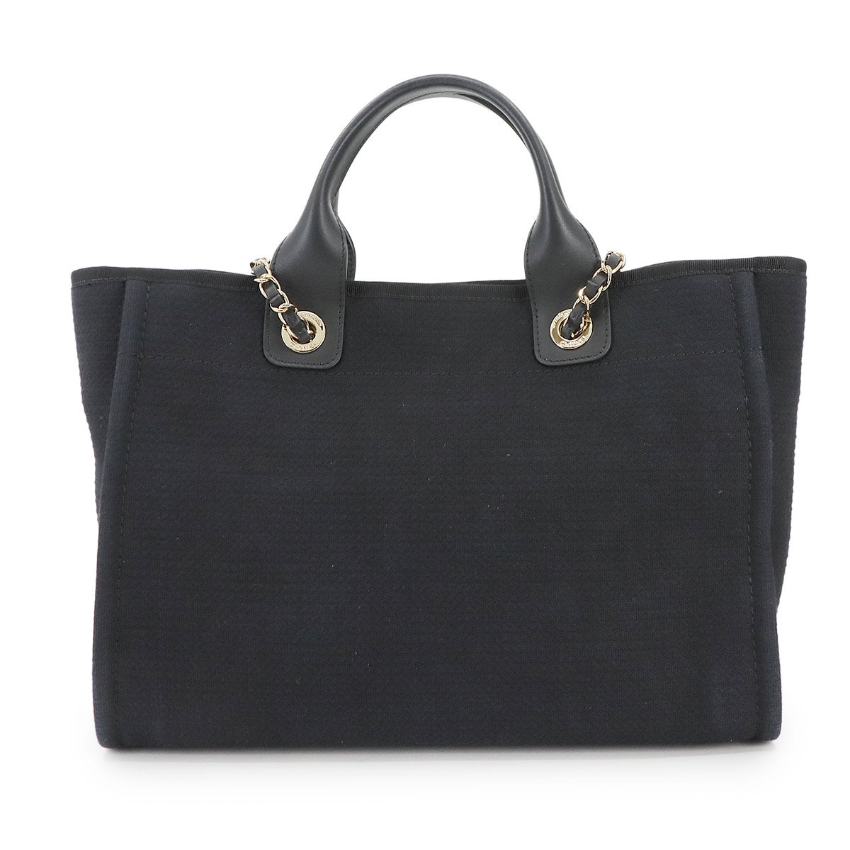 Deauville Small Shopping Tote Chain Shoulder Bag Navy AS3257