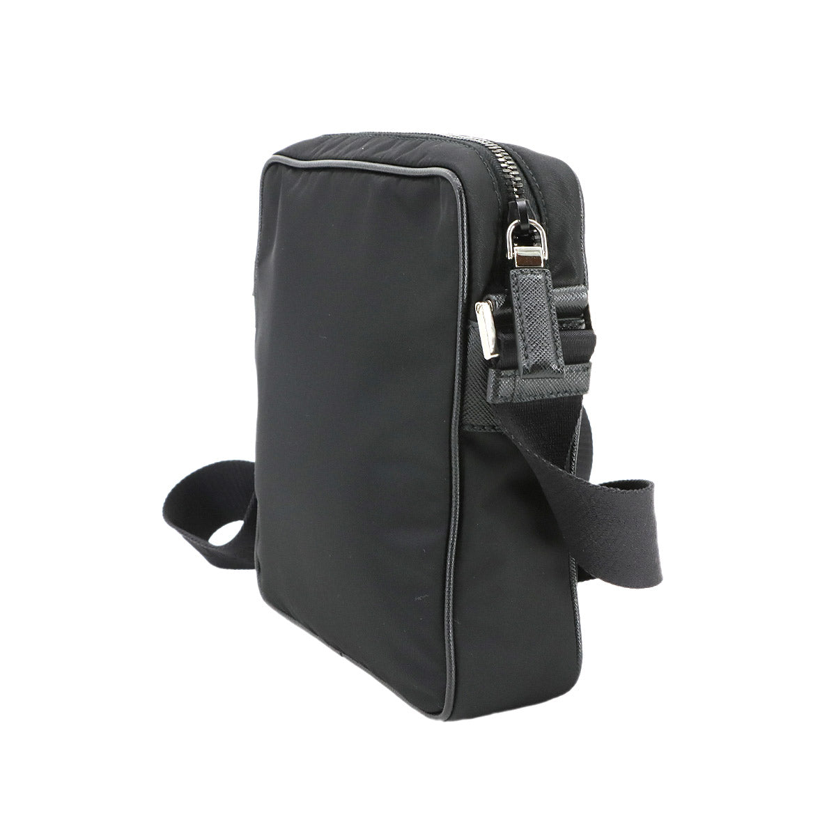 Shoulder Bag Nylon Saffiano Leather Nero Black 2VH112 Purse