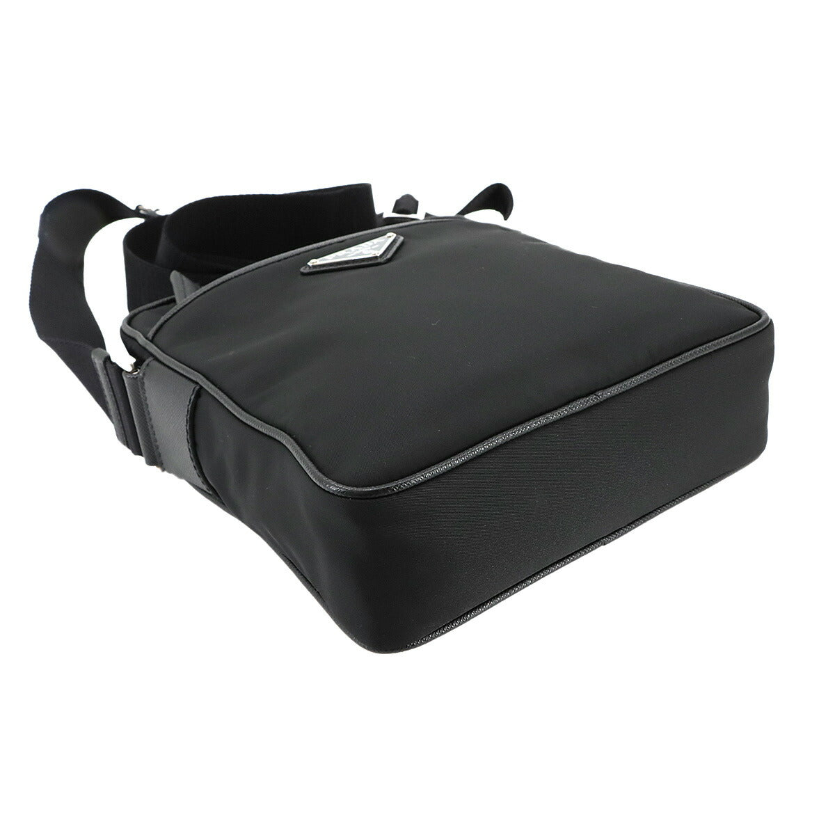 Shoulder Bag Nylon Saffiano Leather Nero Black 2VH112 Purse