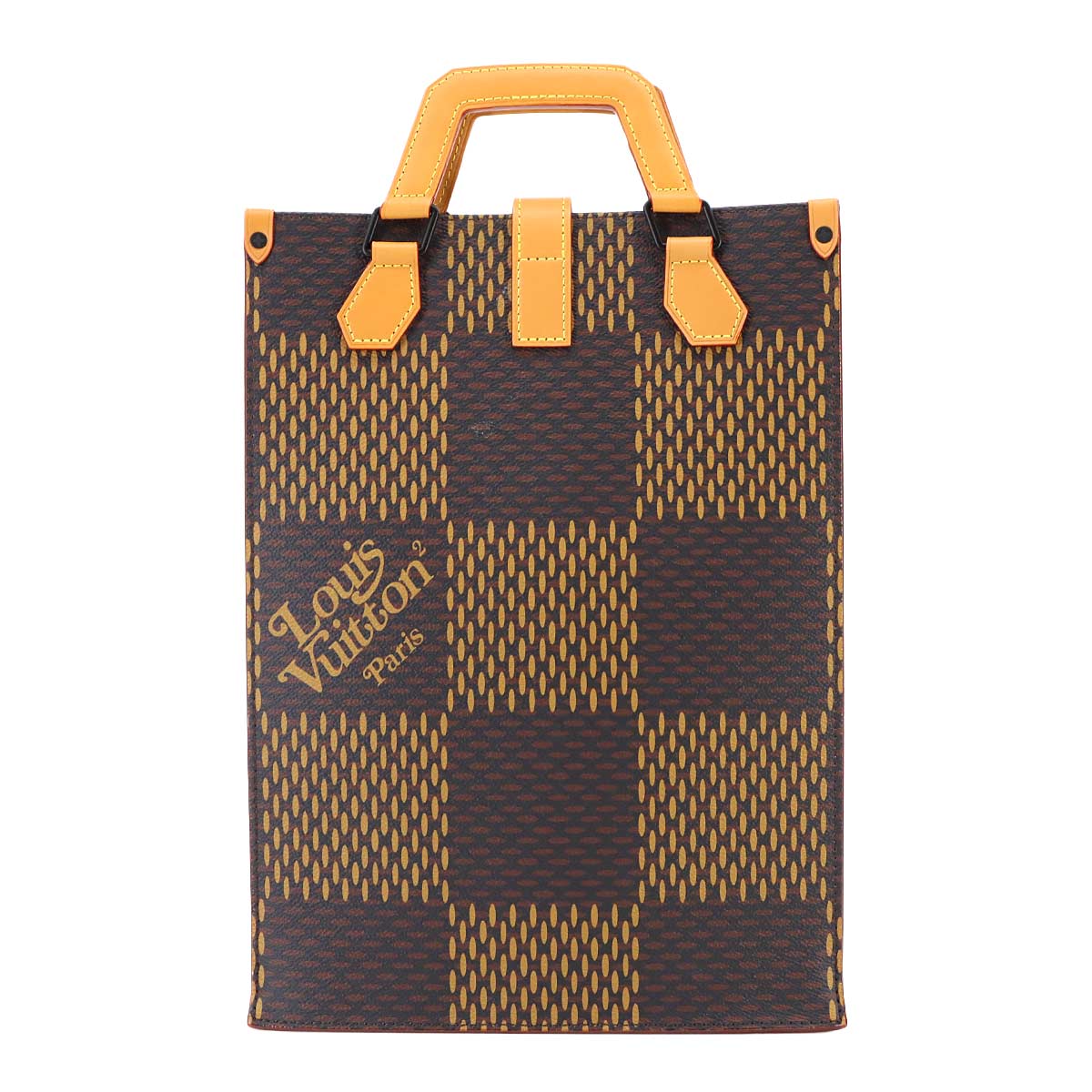 Giant Damier Mini Tote Shoulder Bag Ebene NIGO N40355