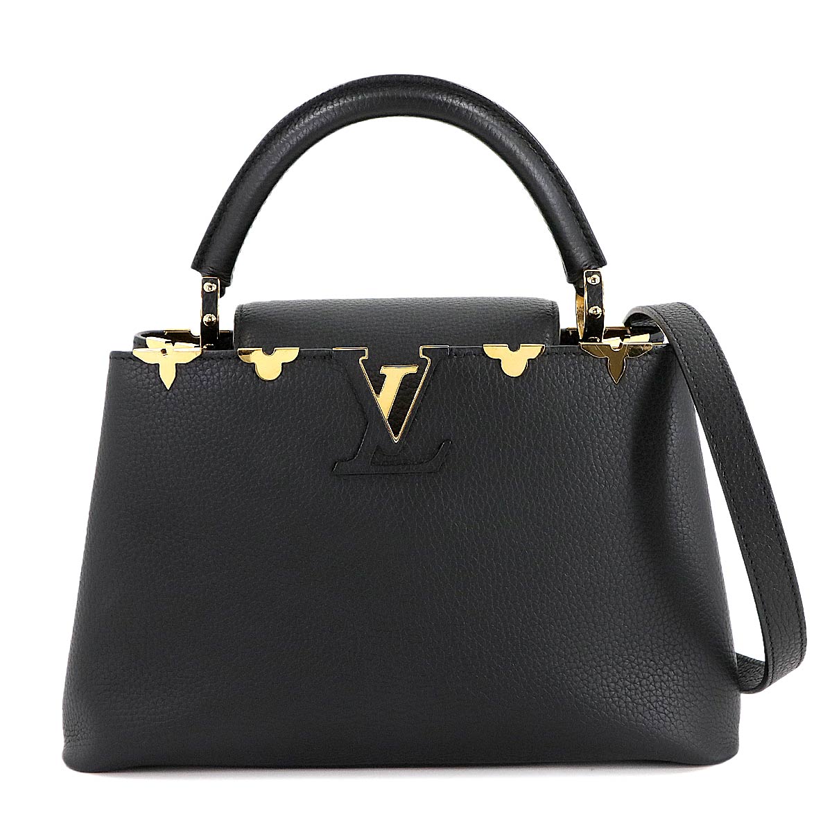 Capucines MM 2way Hand Shoulder Bag Leather Black M54663