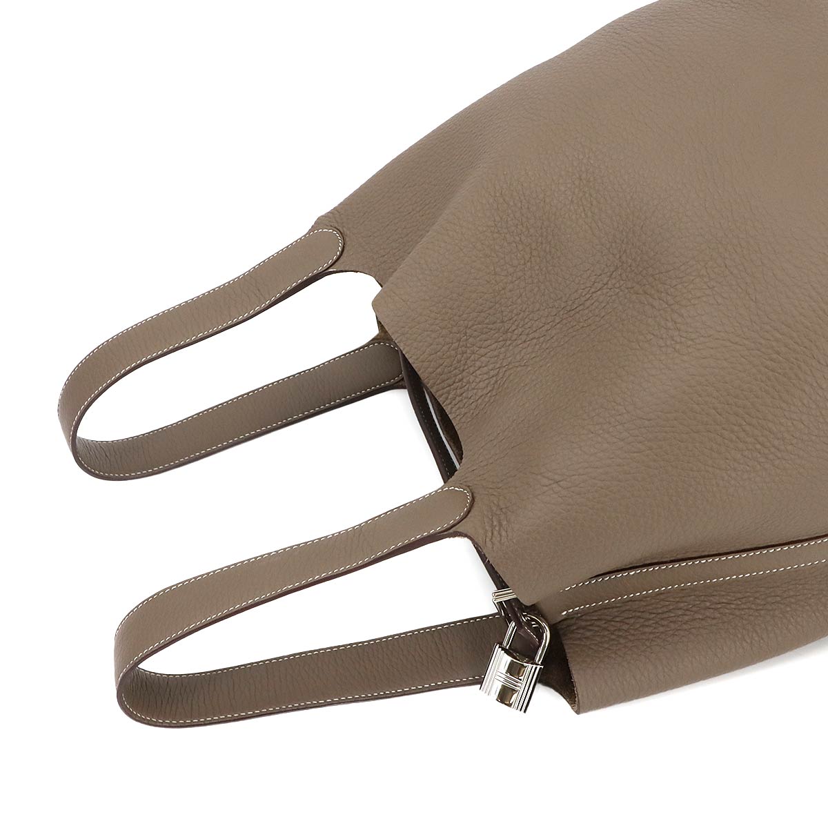 Picotin Lock GM Hand Bag Taurillon Clemence Etoupe Purse